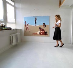 Victory I - Large Format Painting, Contemporary Figurative Oil Painting, Sea