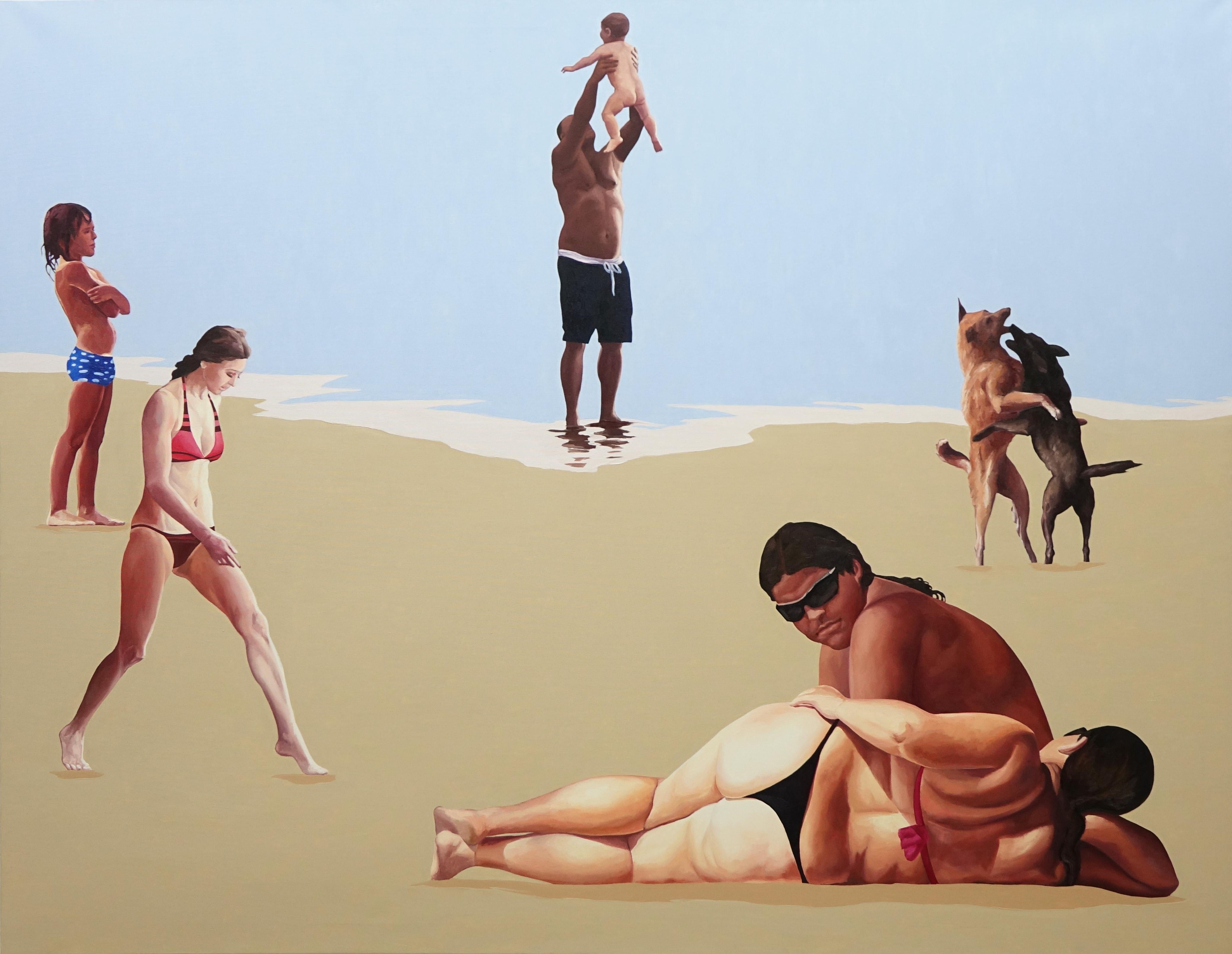 Julita Malinowska Landscape Painting – Victory I – Großformatiges Gemälde, zeitgenössisches figuratives Ölgemälde, Meer