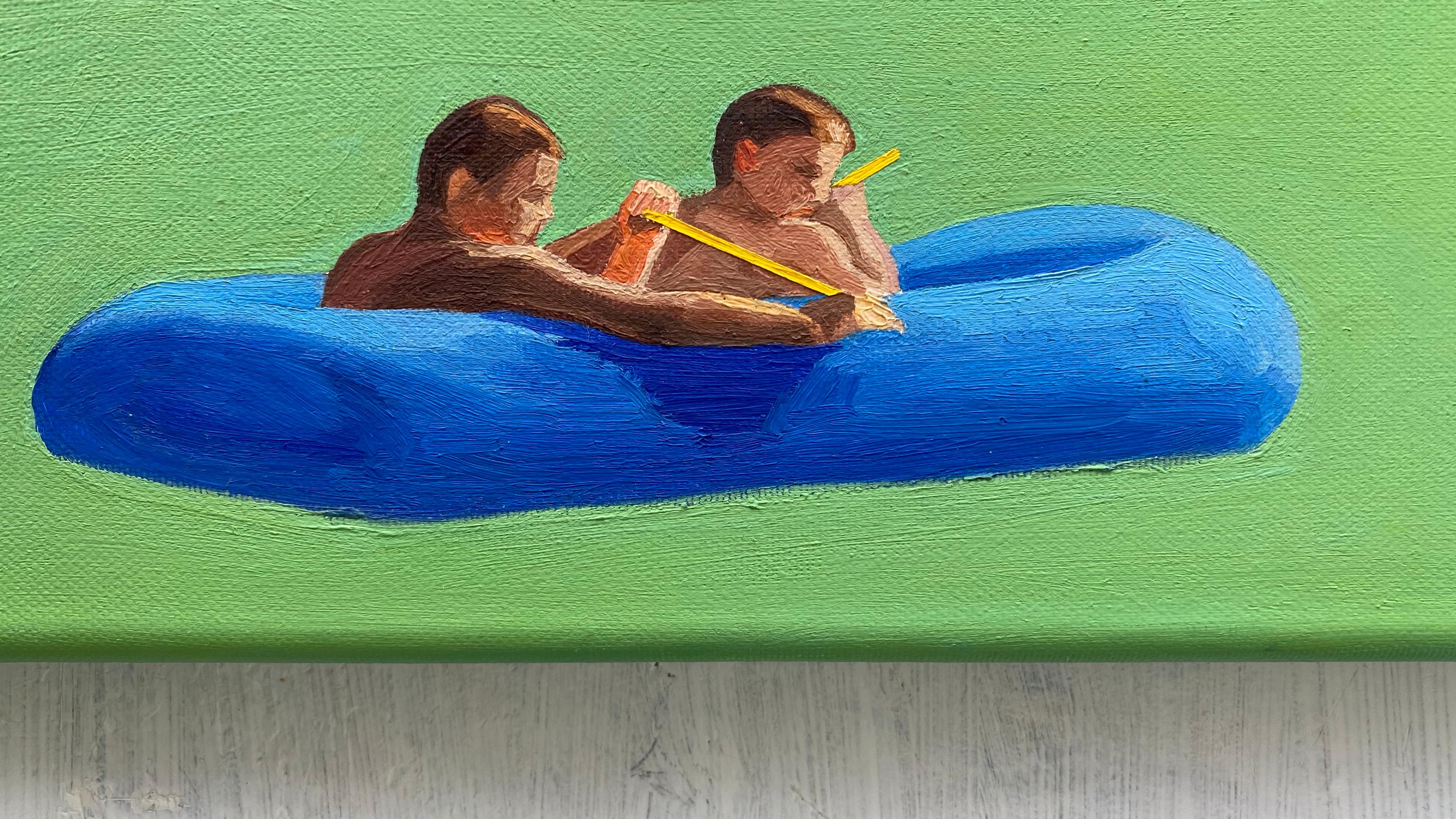 VII.2007 IV, En el barco 1 - Pintura al óleo figurativa moderna, Vista al mar, Paisaje en venta 3