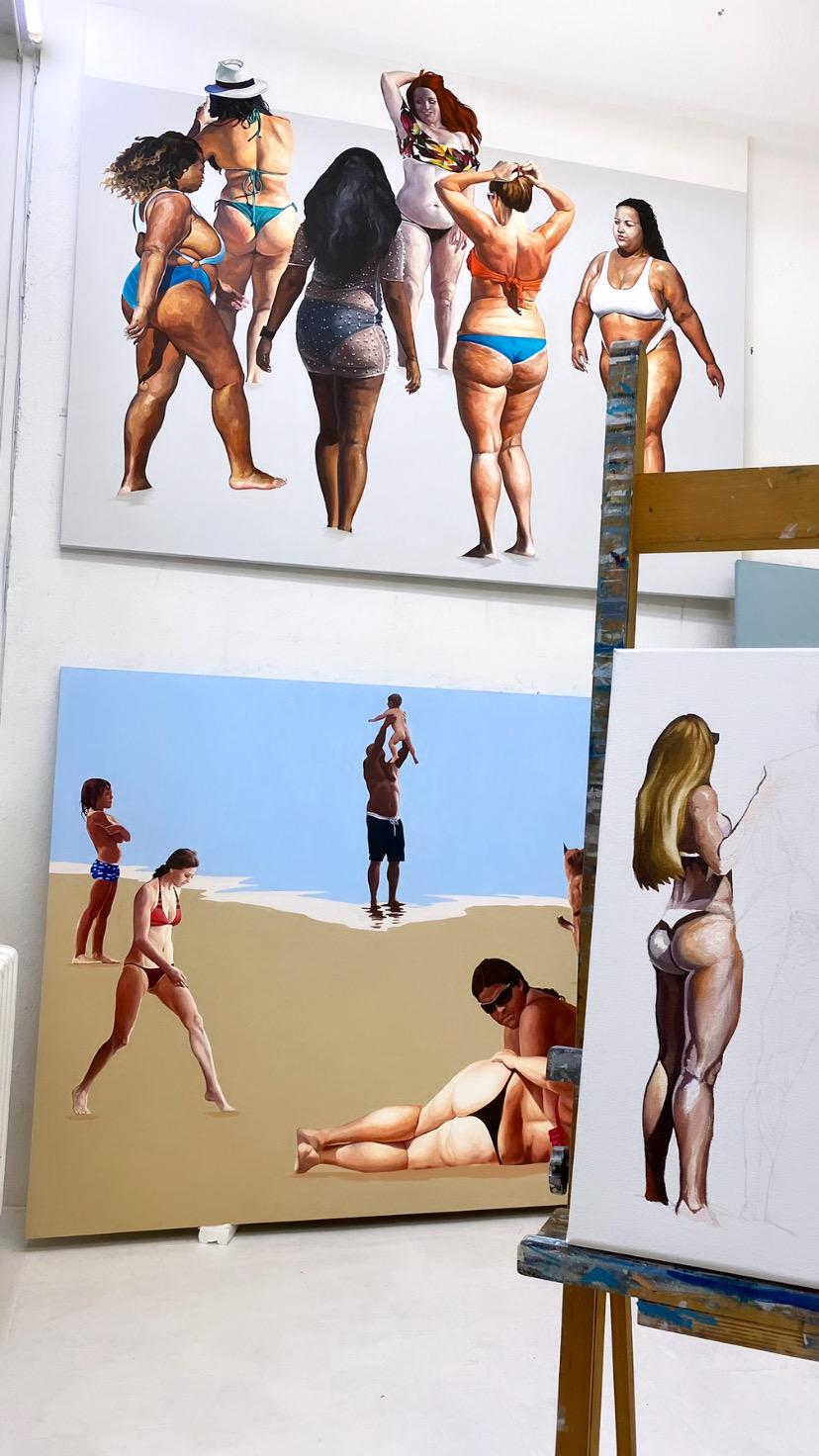 We Will Do It - Quadro di grande formato, pittura ad olio figurativa contemporanea in vendita 9