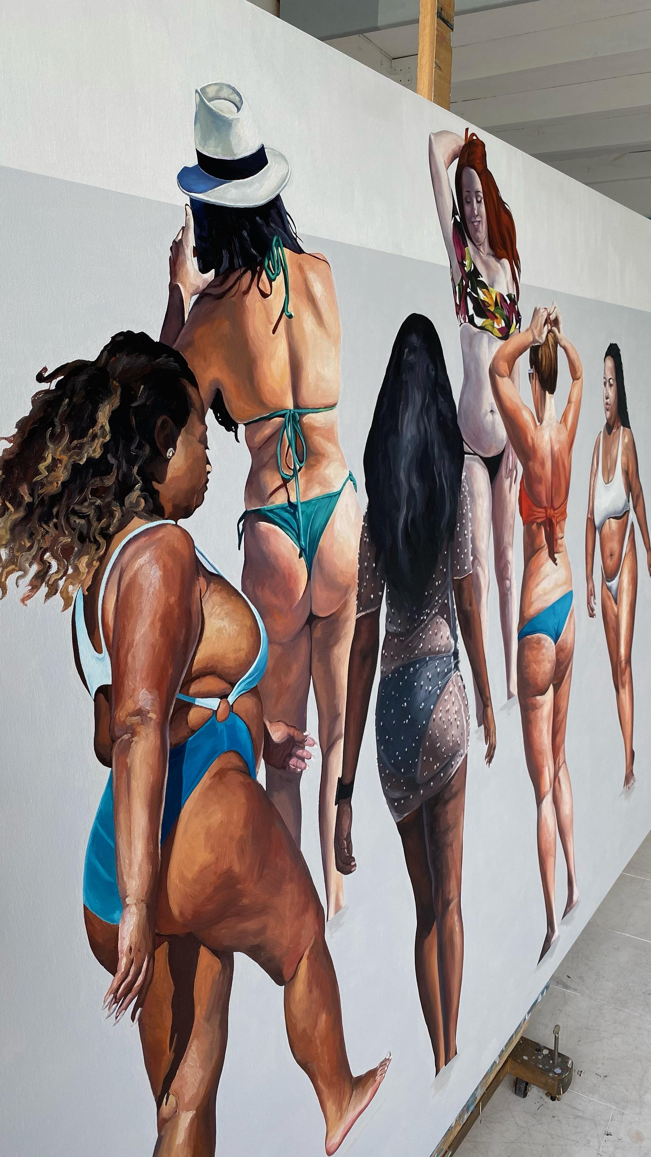 We Will Do It - Quadro di grande formato, pittura ad olio figurativa contemporanea in vendita 1