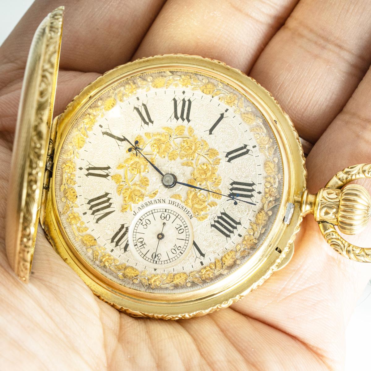 Julius Assmann. Eine schwere Gold Full Hunter Taschenuhr C1880s im Angebot 4