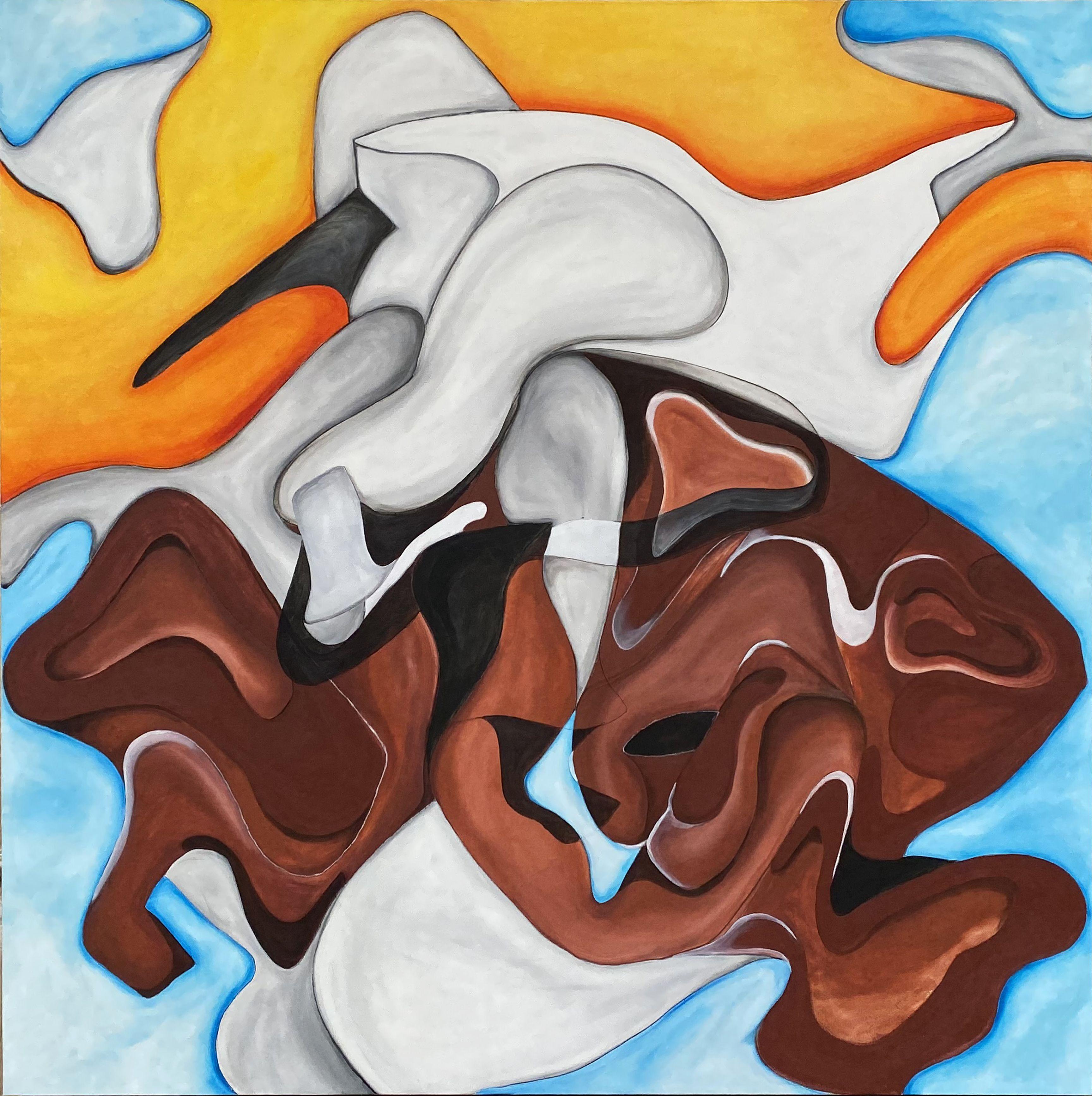 Abstract Painting di Julius Babilonia - El Vaquero, Pittura, Olio su tela