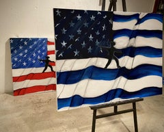 Peinture « Hold the line Patriot », huile sur toile