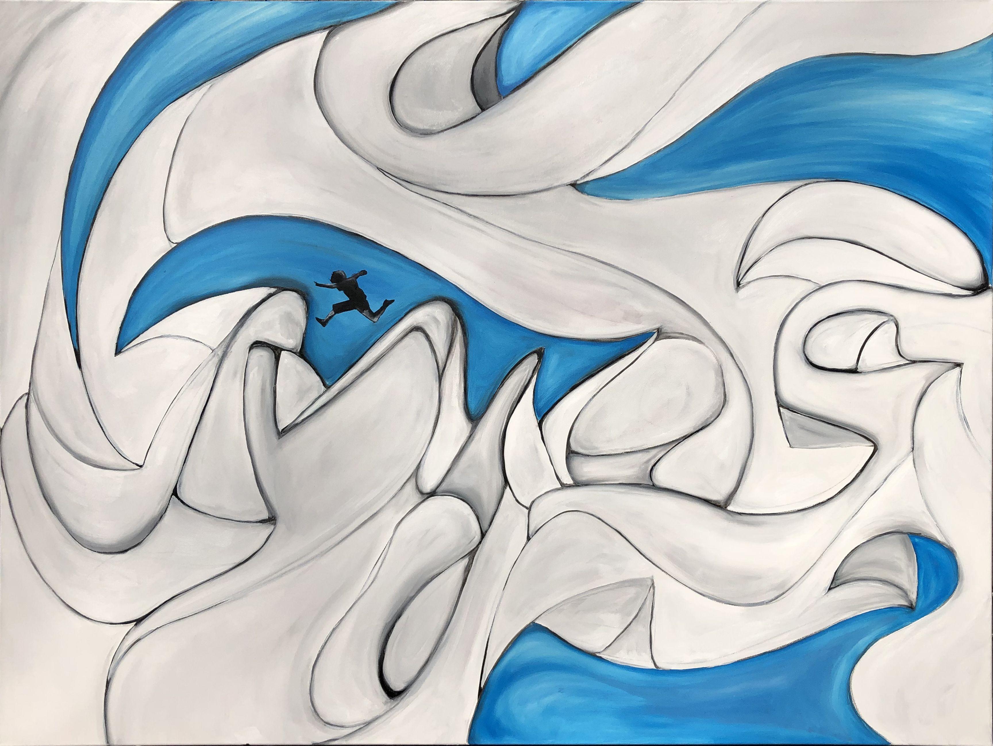 Abstract Painting di Julius Babilonia - Vecchio vs Nuovo, Pittura, Olio su tela