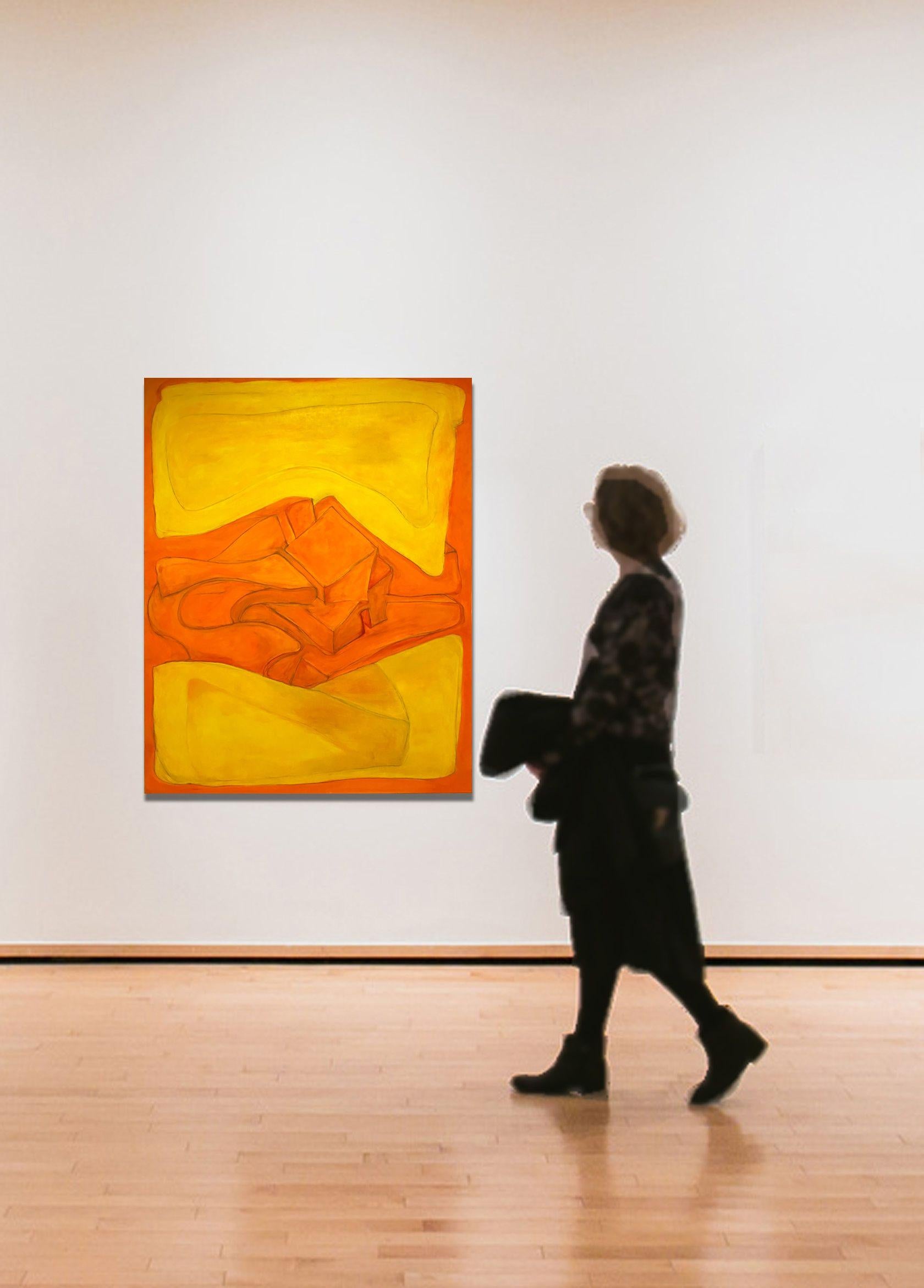 Giallo con arancio, Pittura, Olio su tela - Painting di Julius Babilonia