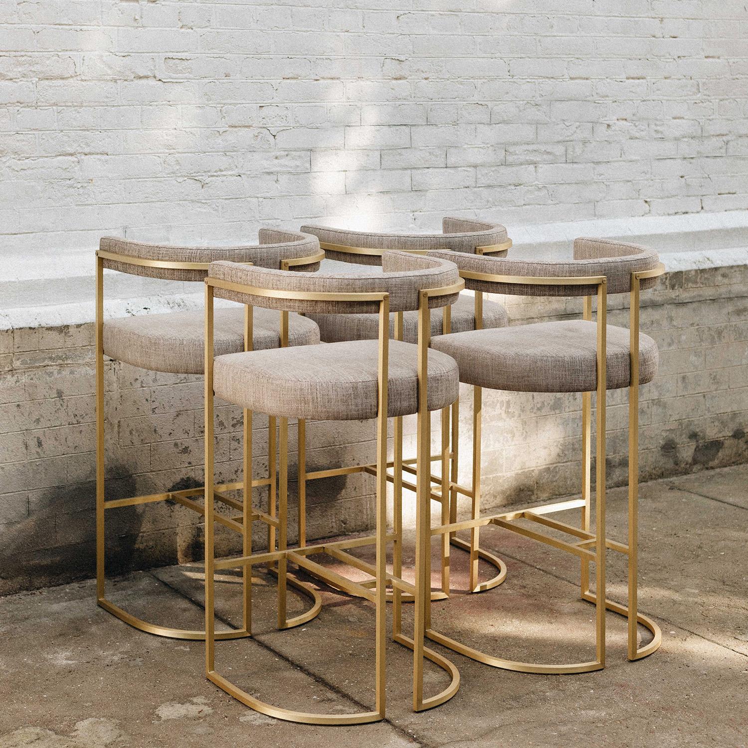 XXIe siècle et contemporain Tabouret de bar Julius, structure en laiton, fabriqué à la main au Portugal par Duistt en vente