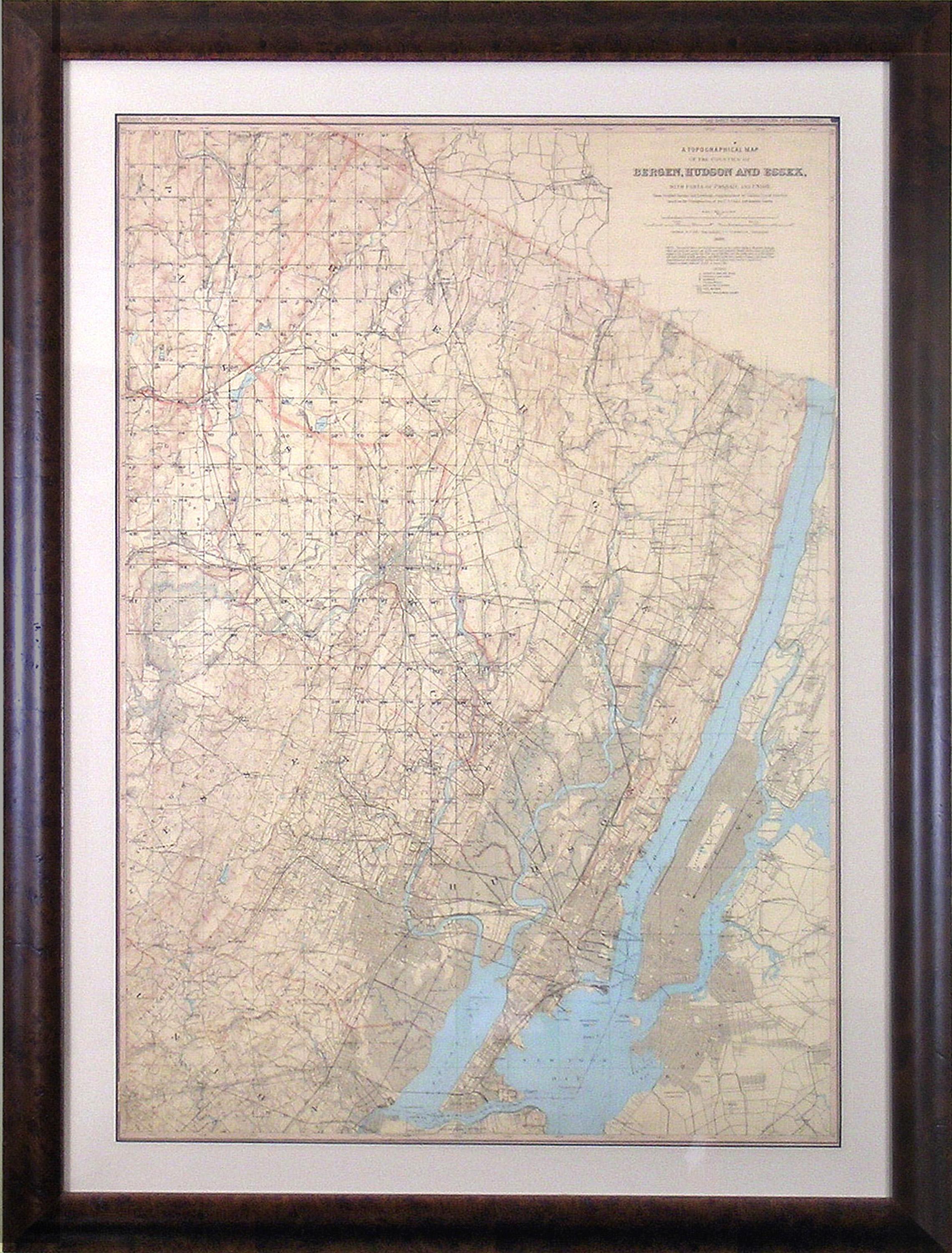 JULIUS BIEN (1826-1909)
Bien Atlas of New Jersey.
Geological Survey of New Jersey.
Chromolithography.
New York, 1883 - 1889
17 maps.  34” x 25” Paper Size.

	A lithographer and map engraver, Bien arrived in the United States in 1849.  Born in