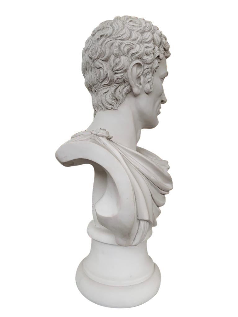 Julius Caesar Bust Sculpture ‘in Toga’ with Column, 20th Century In Excellent Condition For Sale In London, GB