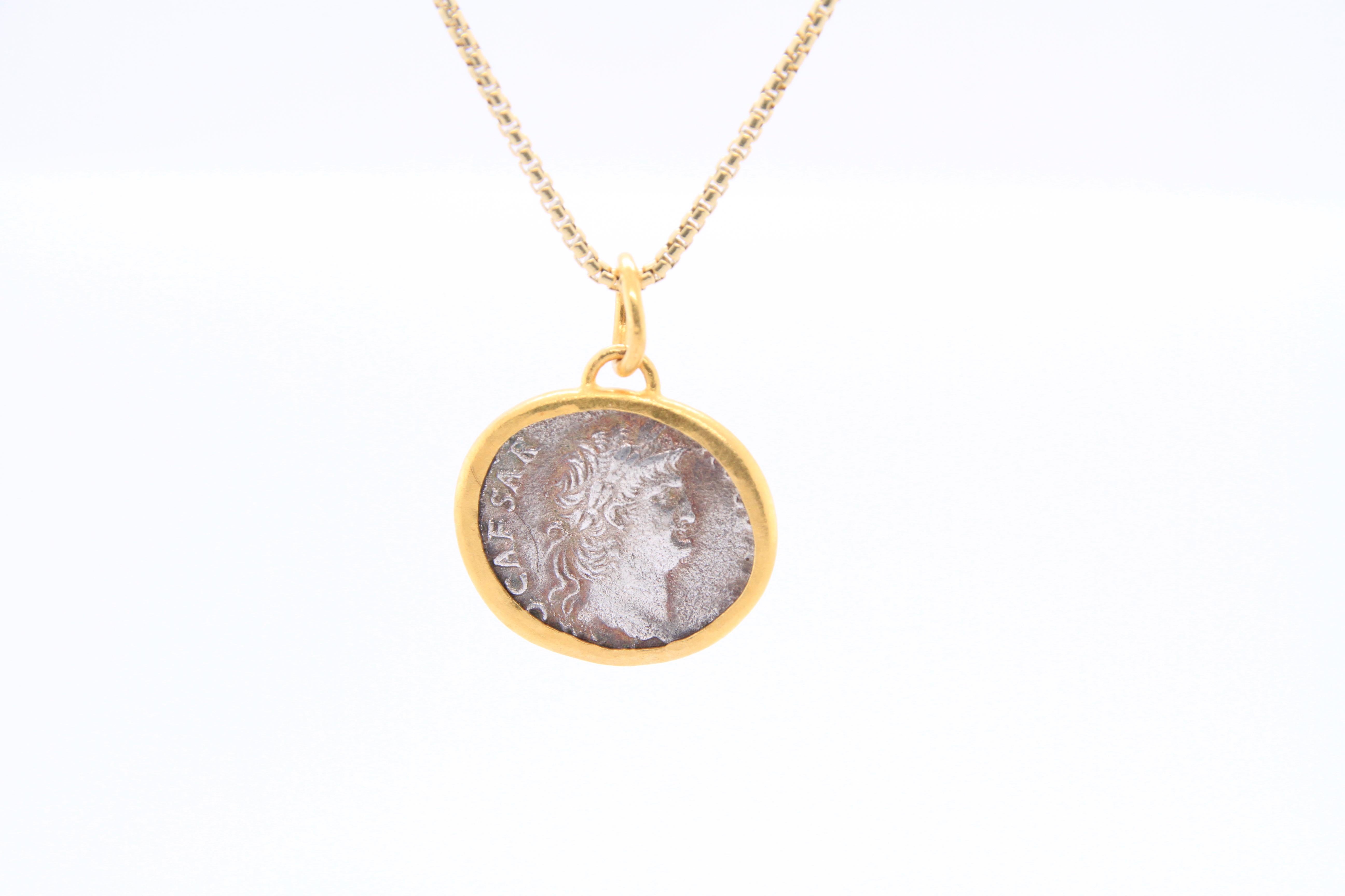 caesar coin necklace