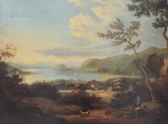 Julius Caesar Ibbetson English Landscape with Figures, circa 1800
