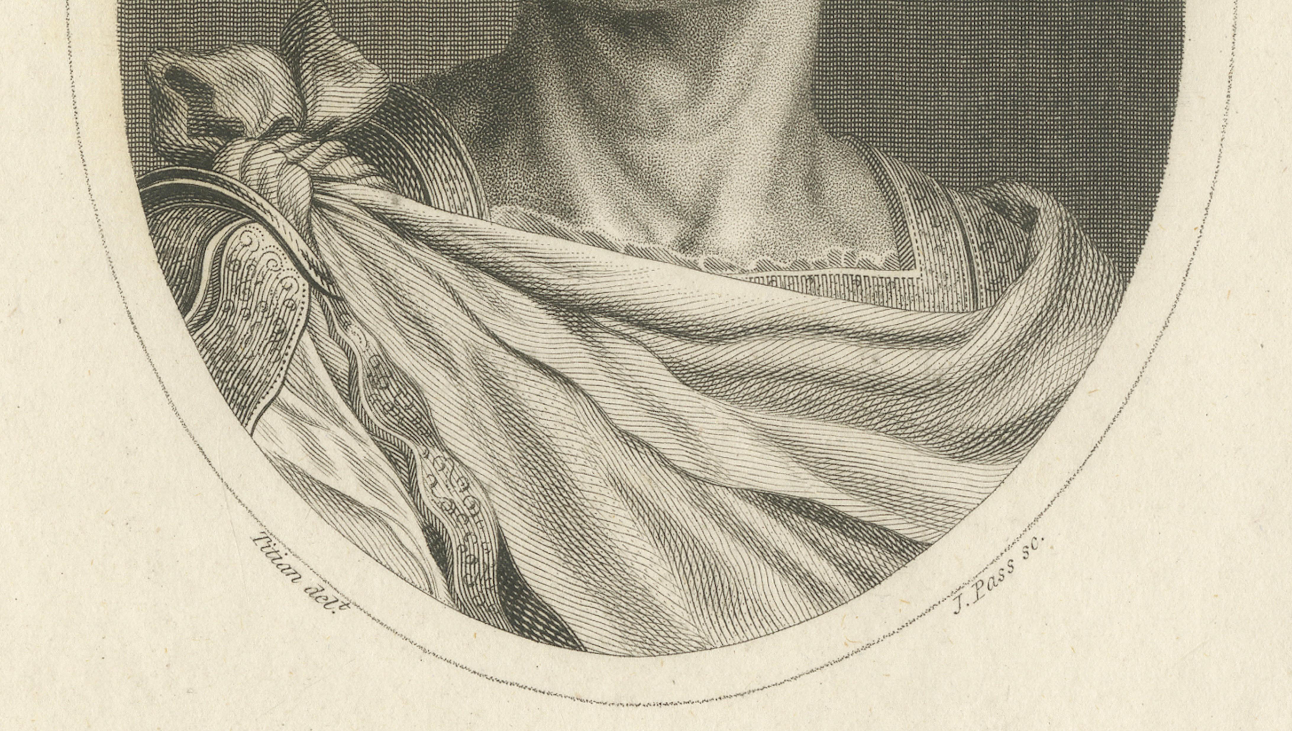 Julius Caesar Portrait, Antique Engraving, Roman History Print, 1826