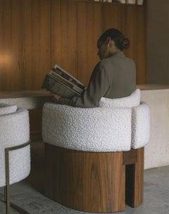 Julius 10y Esszimmerstuhl, Mutenye Holzstruktur, Bouclé, COM Option, Portugal