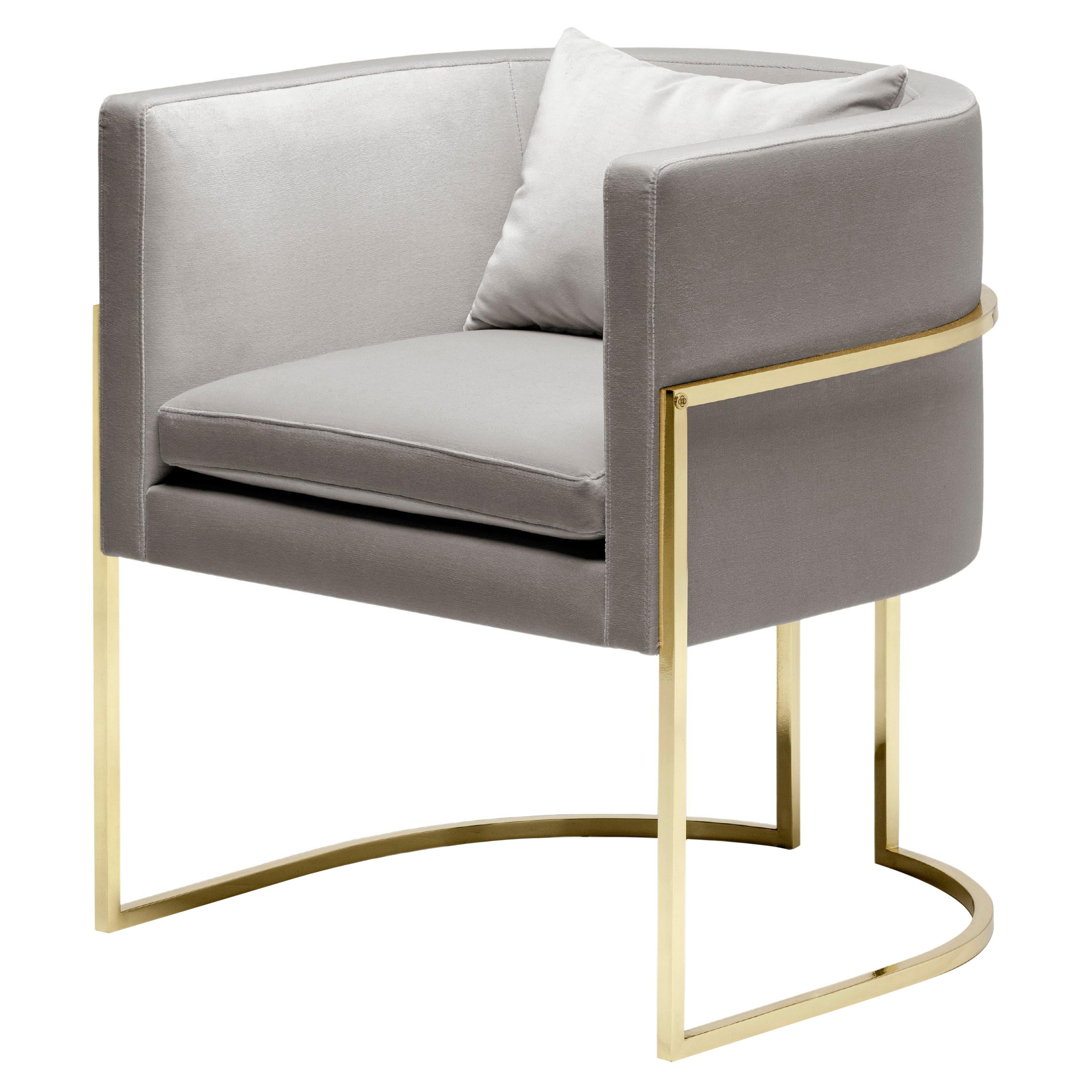 Julius Chair, in Polished Brass, Handcrafted in Portugal by Duistt For Sale