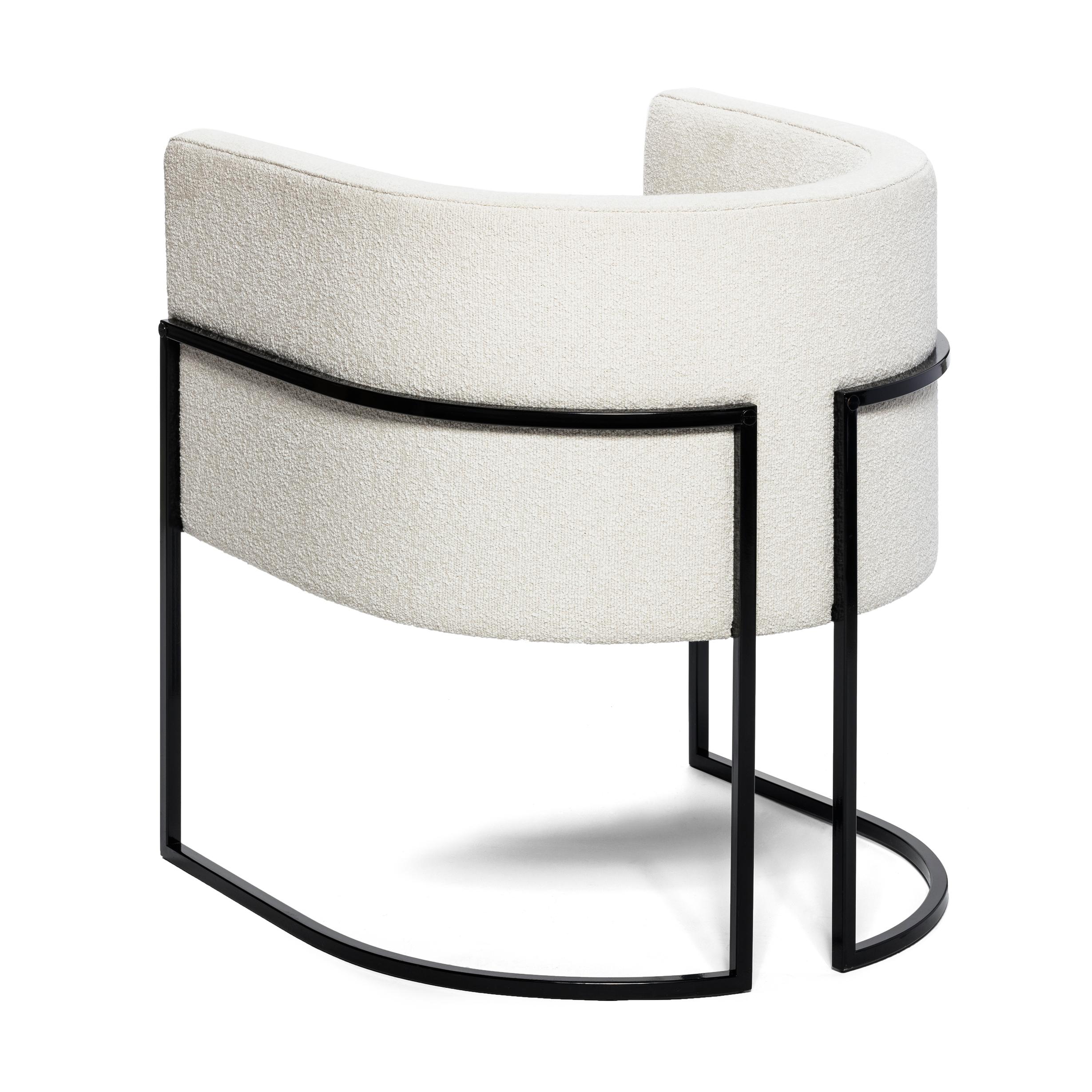 Mid-Century Modern Julius Chair, Iron Lacquered Structure, Handcrafted in Portugal by Duistt For Sale