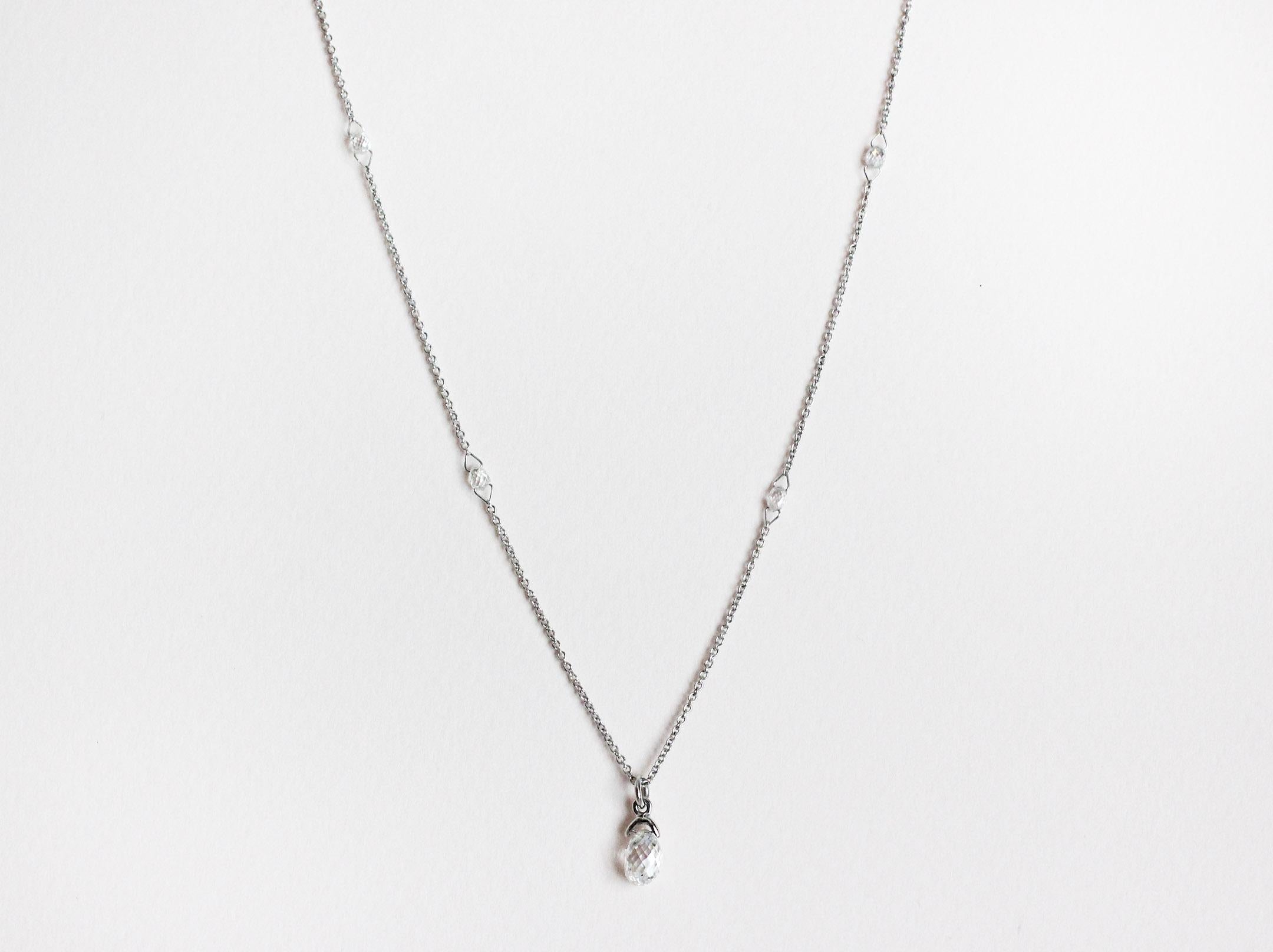 Julius Cohen 1,07 Karat Briolette-Diamant-Halskette (Zeitgenössisch) im Angebot