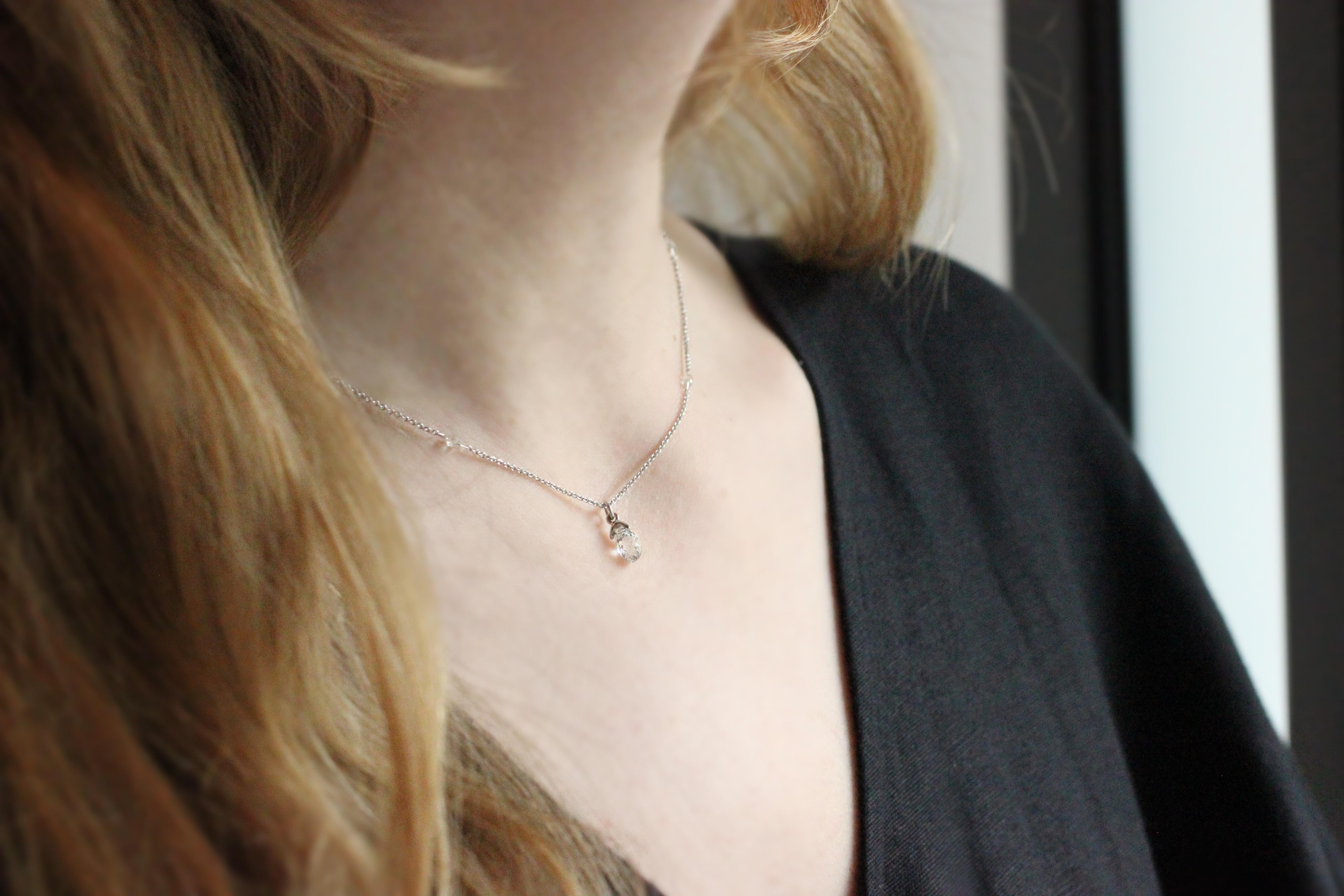 Julius Cohen 1,07 Karat Briolette-Diamant-Halskette für Damen oder Herren im Angebot