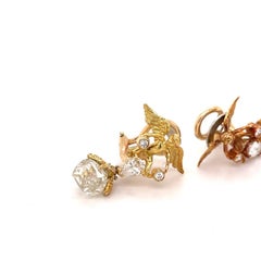 Julius Cohen 18k Yellow Gold Angel Shaped Drop Earrings With Briolette Diamonds