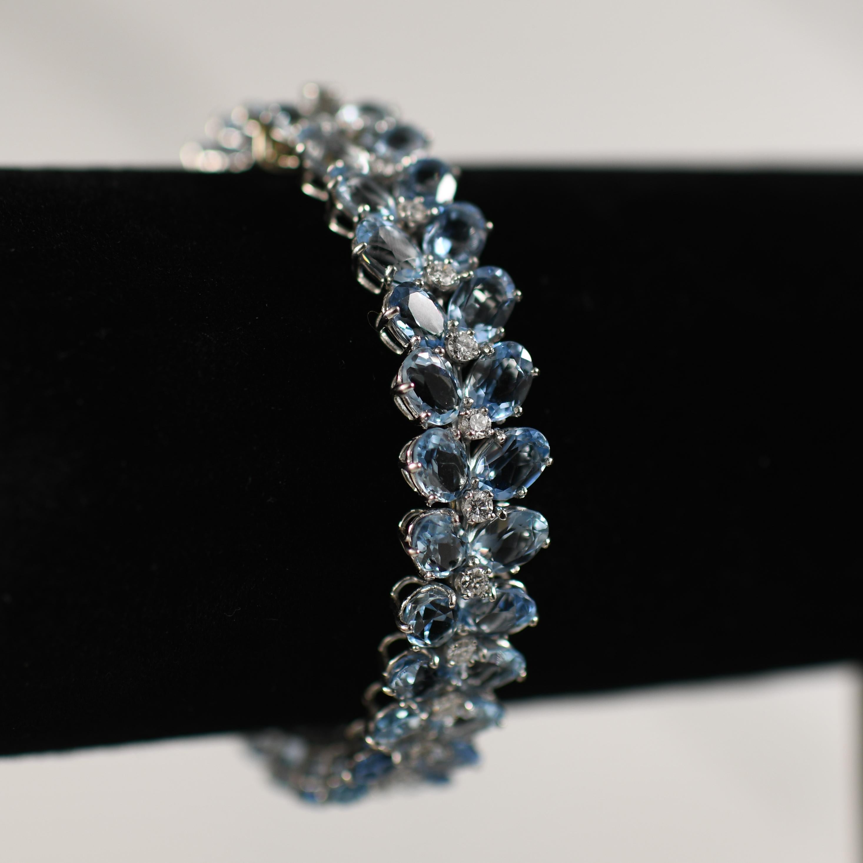 Julius Cohen 20+ctw Aquamarine and Diamond Bracelet in 18k White Gold 1