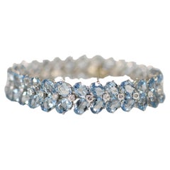 Julius Cohen 20+ctw Aquamarine and Diamond Bracelet in 18k White Gold