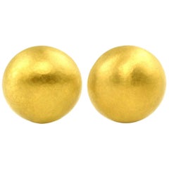 Julius Cohen 24 Karat Handmade Gold Dome Earrings