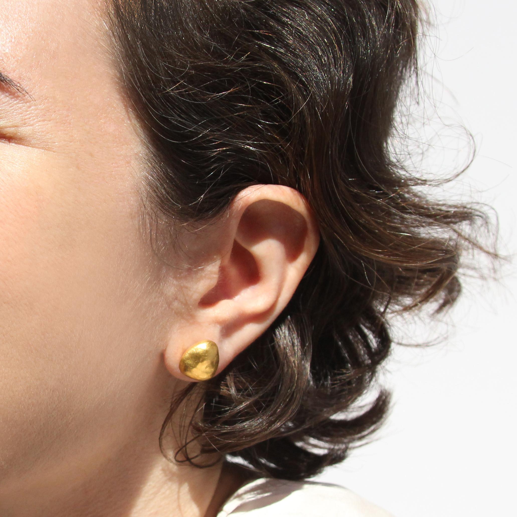 nugget earrings on ear