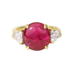 Julius Cohen Certified Natural Burma Ruby and Diamond Ring