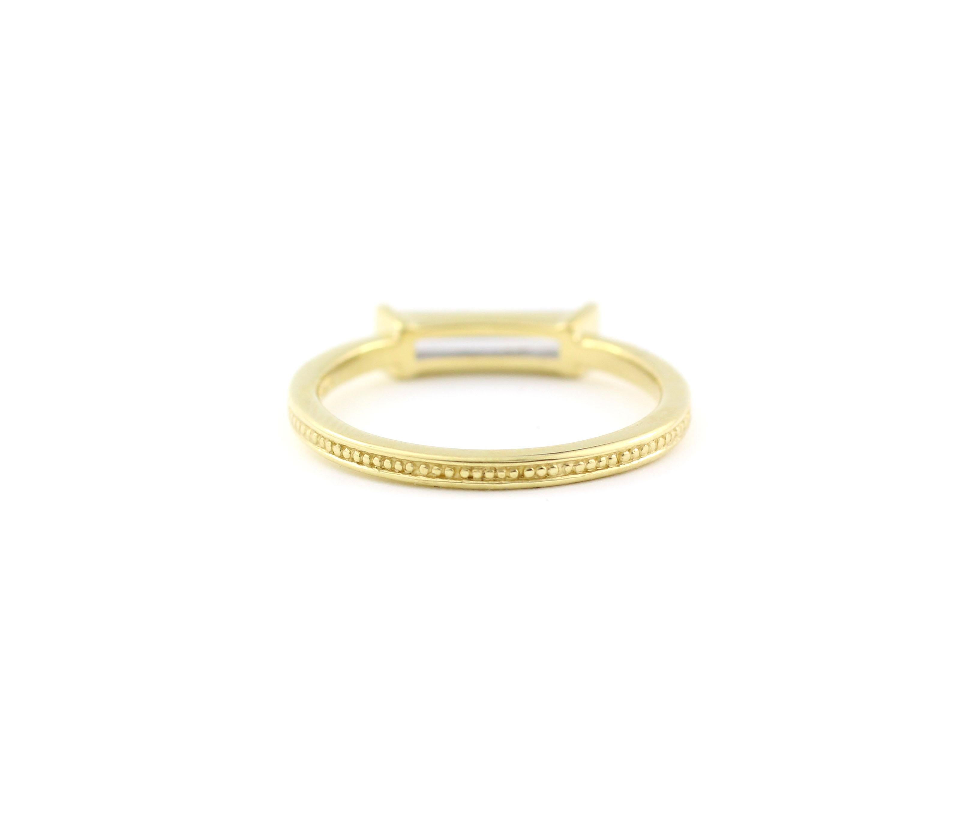 Baguette Cut Julius Cohen Diamond Bar Ring