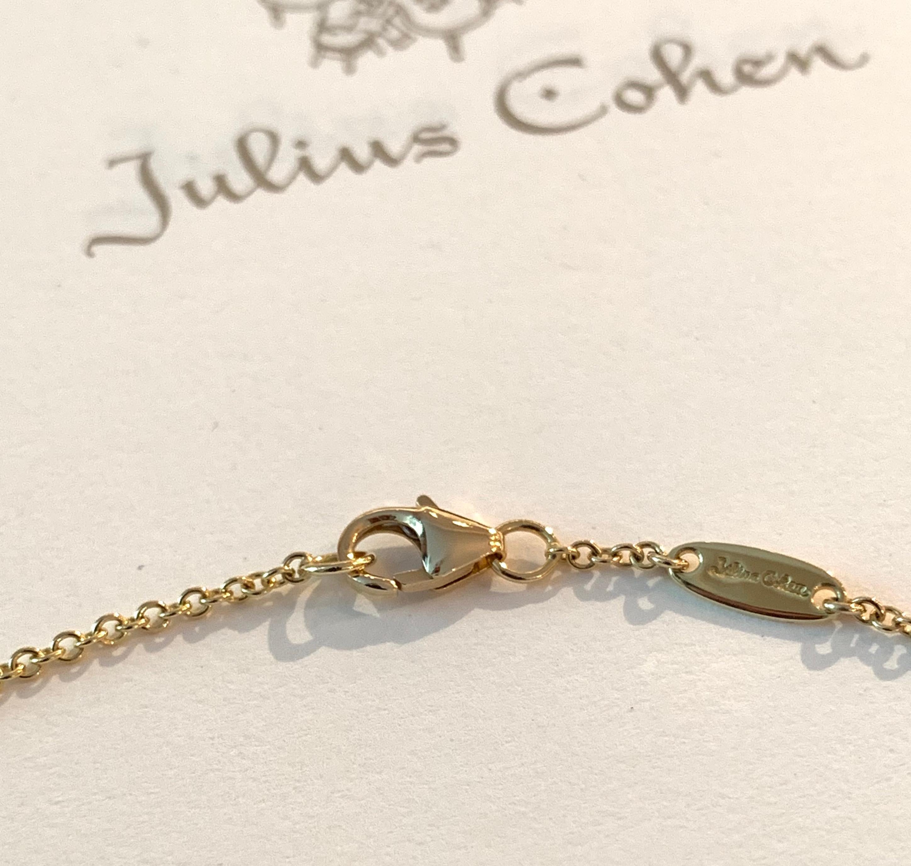 Contemporary Julius Cohen Diamond Flower Pendant Necklace For Sale