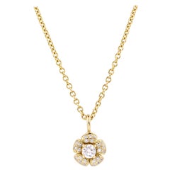 Julius Cohen Diamond Flower Pendant Necklace