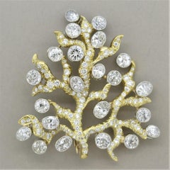 Julius Cohen Diamond Gold Tree-of-Life Brooch