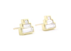 Julius Cohen Diamond Pyramid Earrings