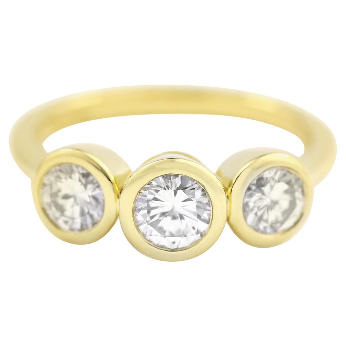 Julius Cohen Diamond Trio Ring For Sale