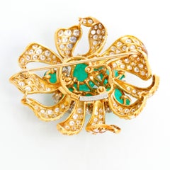 Julius Cohen Emerald and Diamond Estate Pin