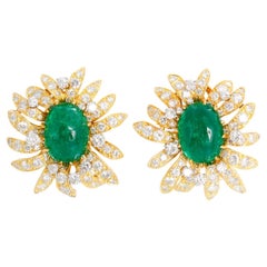 Julius Cohen Emerald & Diamond Estate Earrings