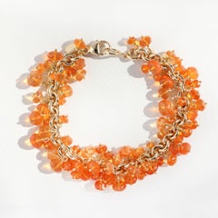 Julius Cohen Fire Opal Bead Bracelet in 18 Karat Gold