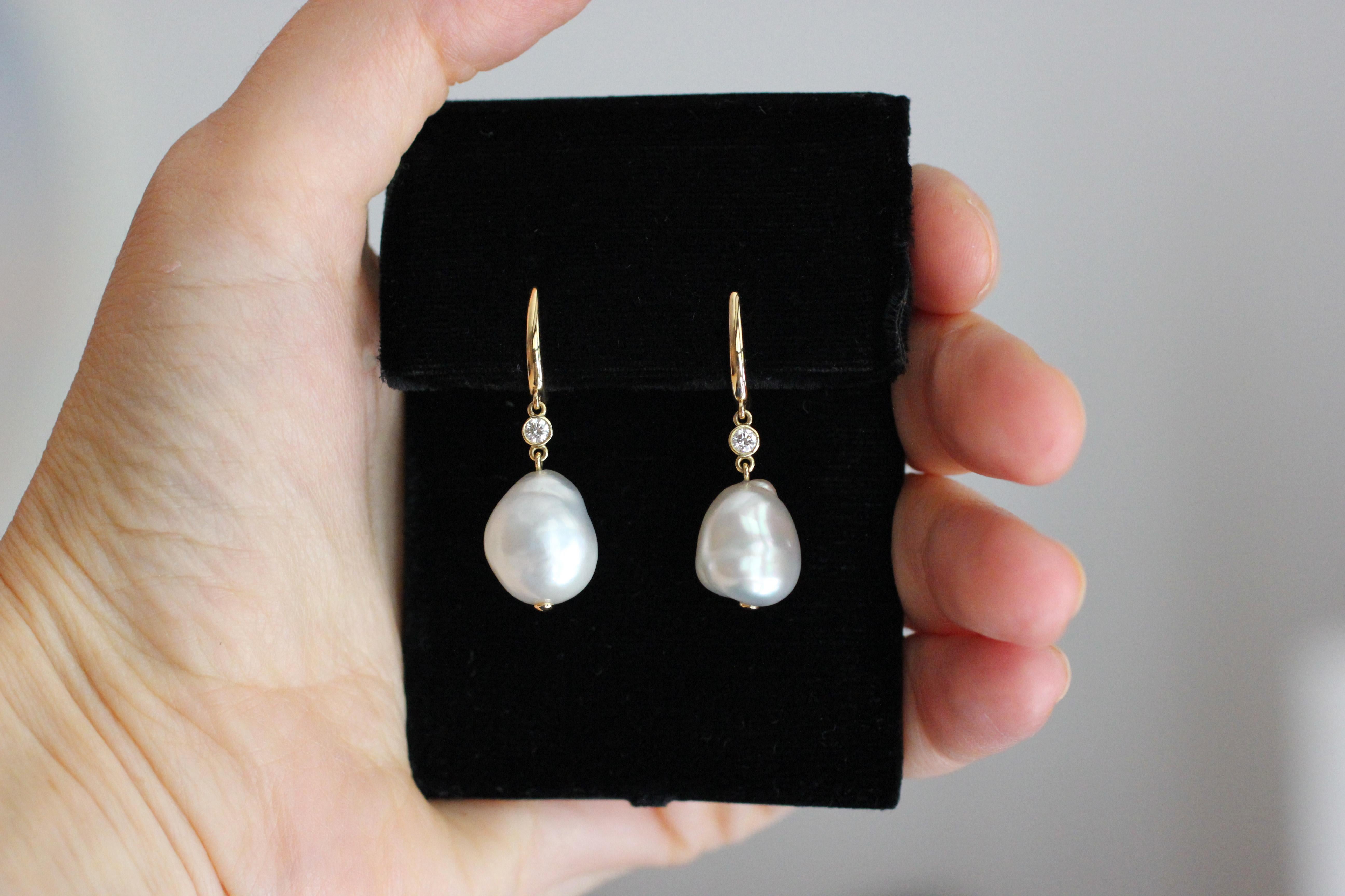 Contemporary Julius Cohen Freshwater Baroque Pearl Earrings