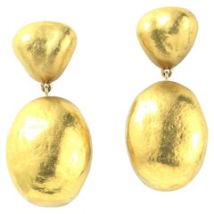 Julius Cohen Handmade 24KT Gold Drop Earrings