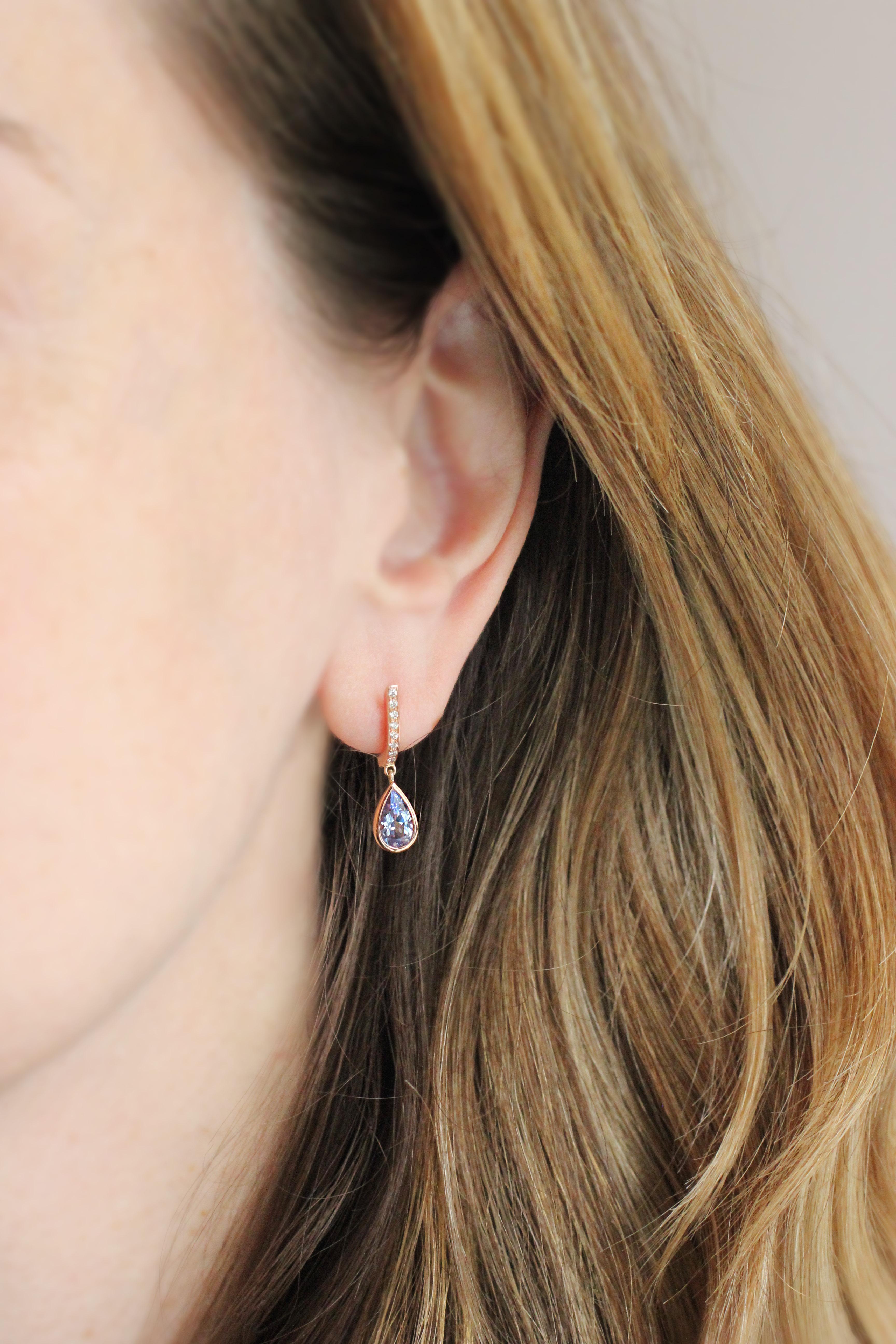 Contemporary Julius Cohen Lavender Spinel Drop Earrings