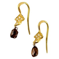 Julius Cohen Natural Color Diamond Gold Earrings