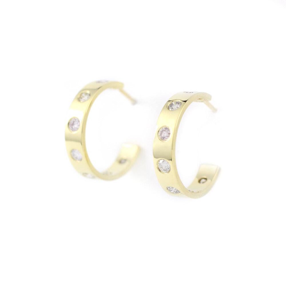 Women's or Men's Julius Cohen Natural Color Diamond Hoop Earrings in 18 Karat Gold