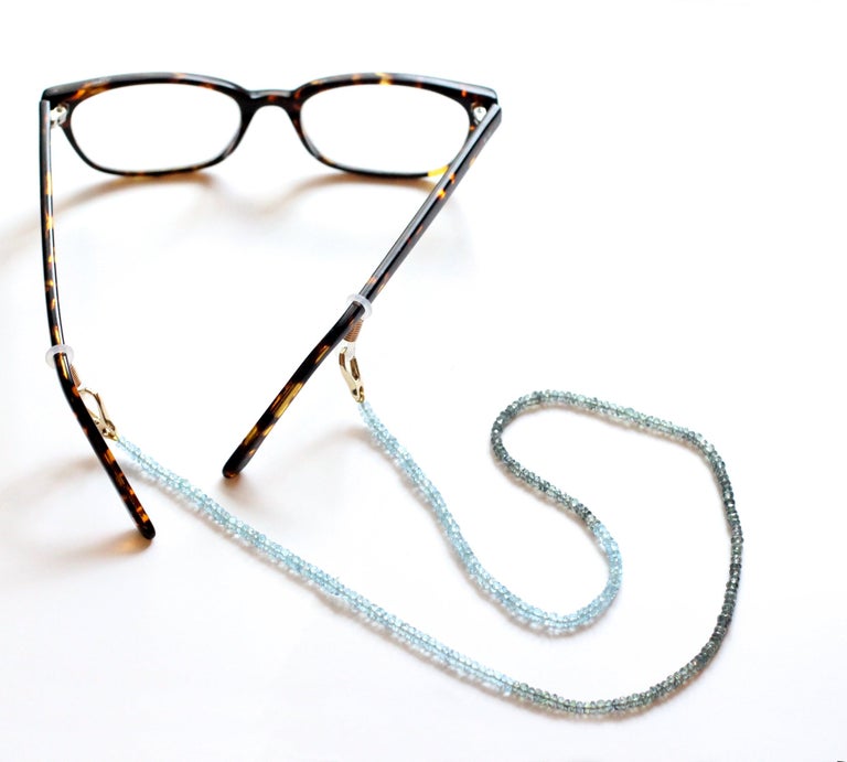 Julius Cohen Pearl and Emerald Mask / Eyeglass Lanyard Necklace in 18 Karat  Gold For Sale at 1stDibs