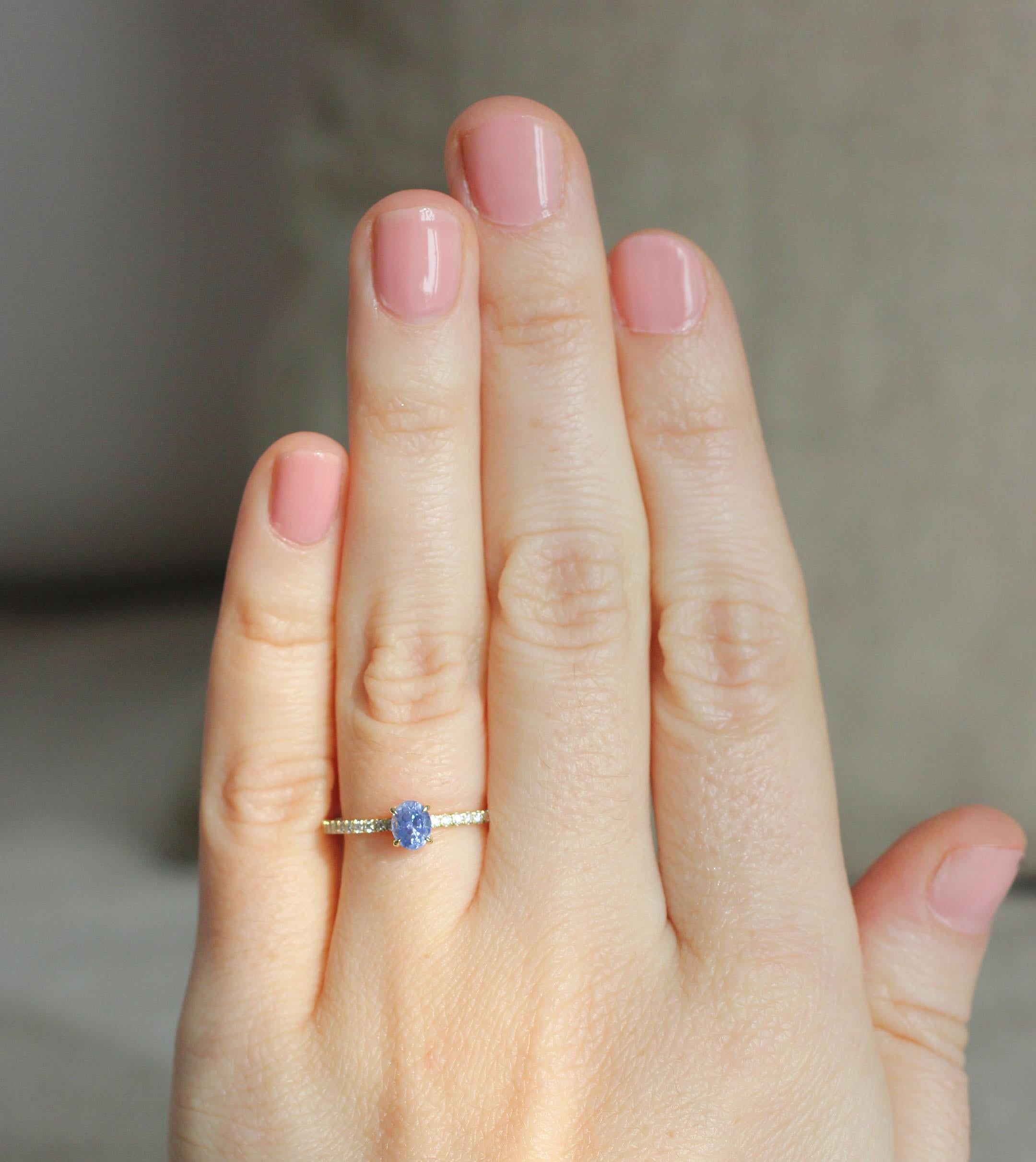 Contemporary Julius Cohen Periwinkle Sapphire Ring