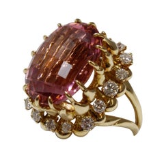 Julius Cohen Pink Tourmaline and Diamond Ring