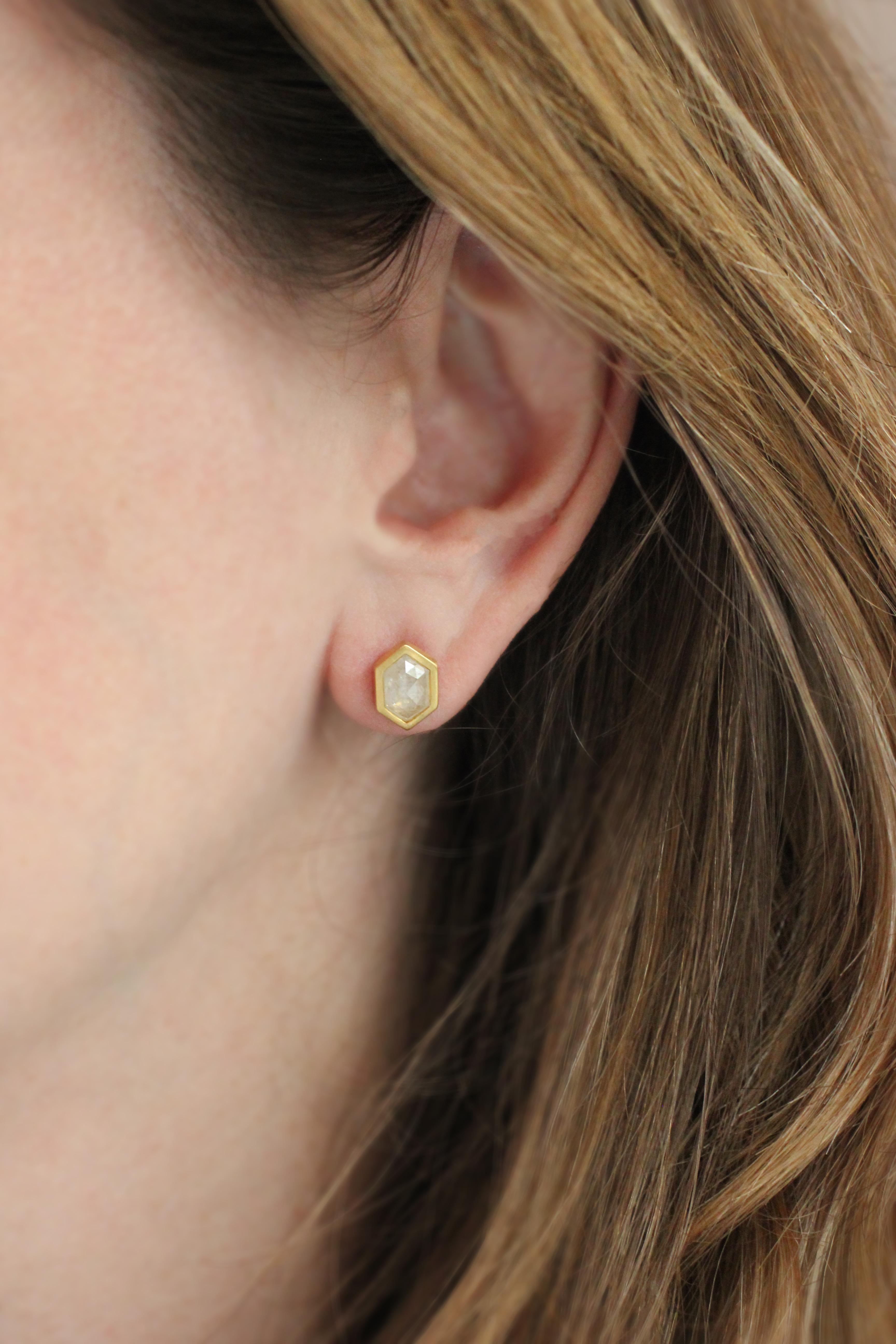 Contemporary Julius Cohen Rose Cut Diamond Earrings