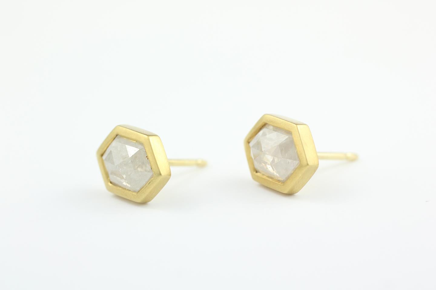 Julius Cohen Rose Cut Diamond Earrings In New Condition In Brooklyn, NY