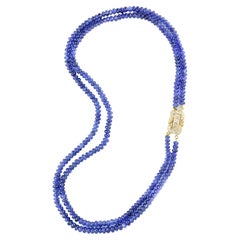 Julius Cohen Sapphire Bead Necklace with Diamond Clasp