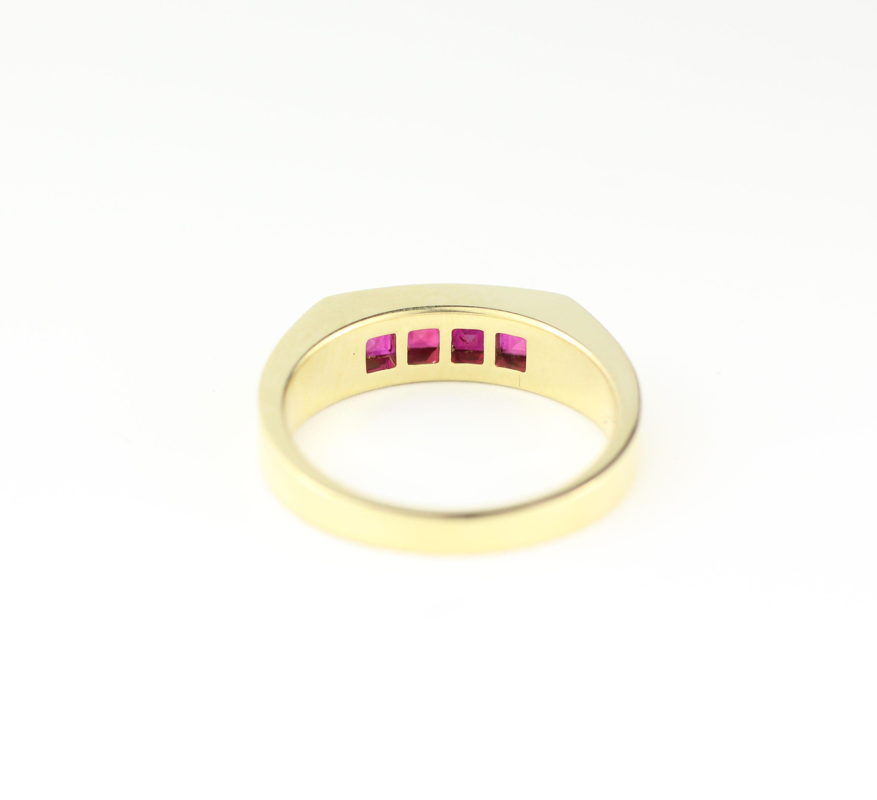 Contemporary Julius Cohen Square Ruby Ring in 18 Karat Gold