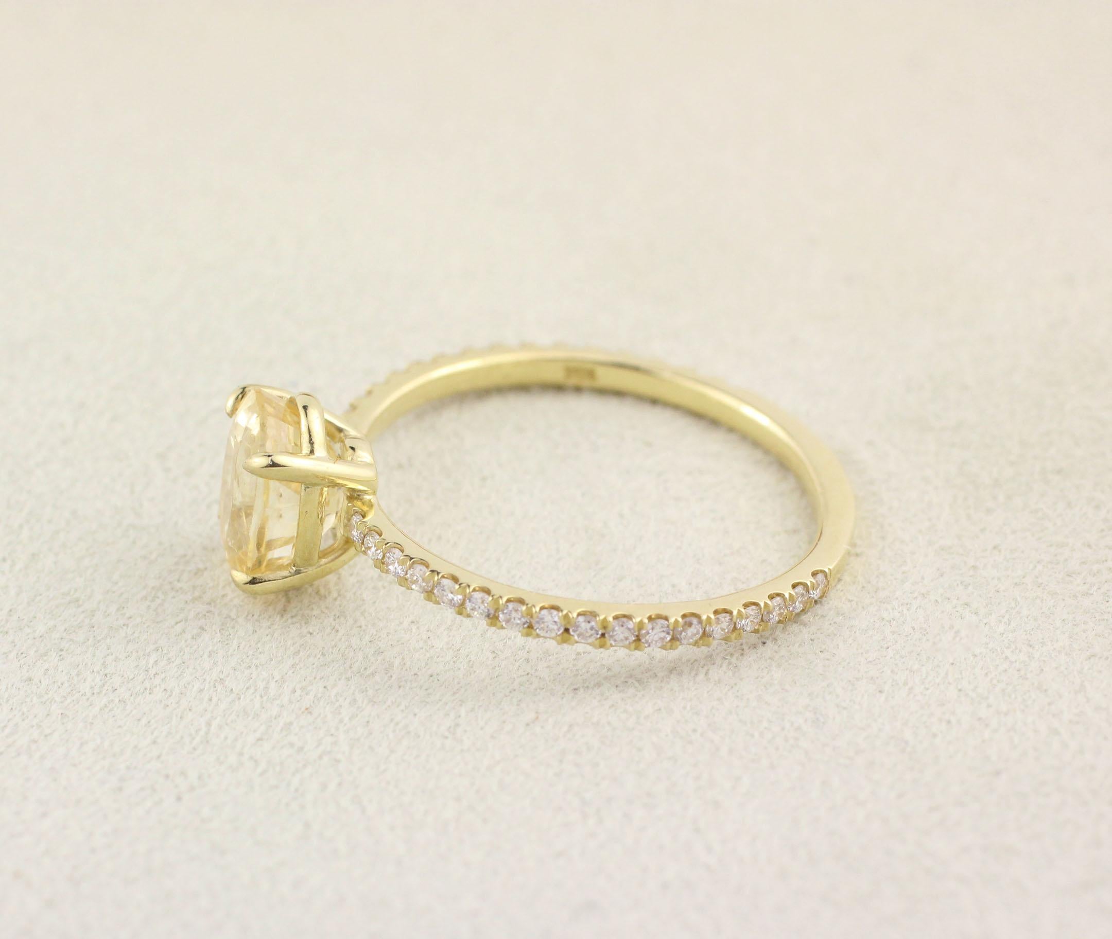Julius Cohen Yellow Sapphire Ring at 1stDibs | yellow sapphire rings ...