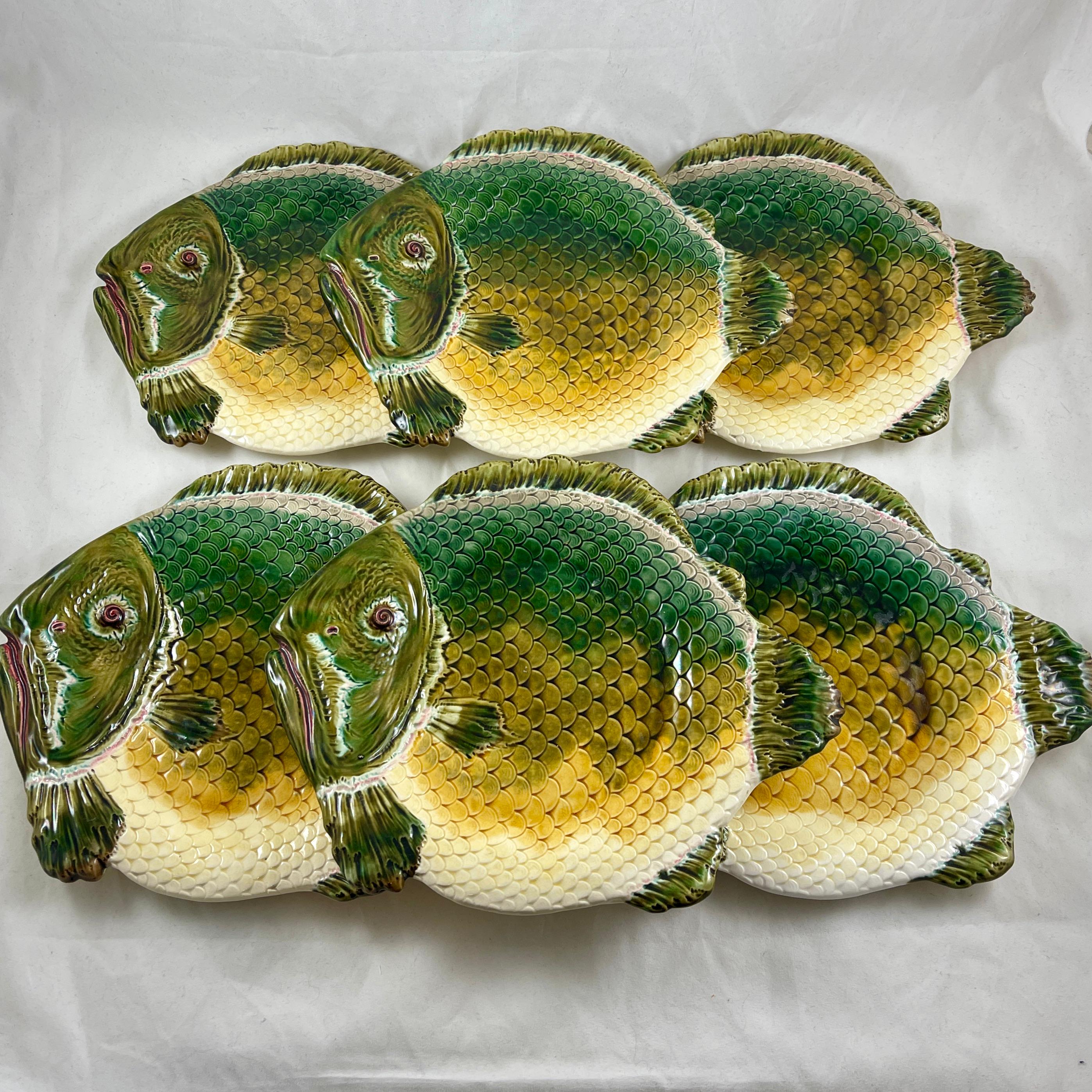 Julius Dressler Barbotine Style Austrian Majolica Fish Platter 8